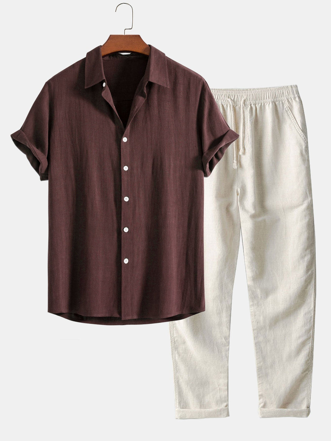 VINCE |  Elegant Linen Shirt and Trouser Ensemble