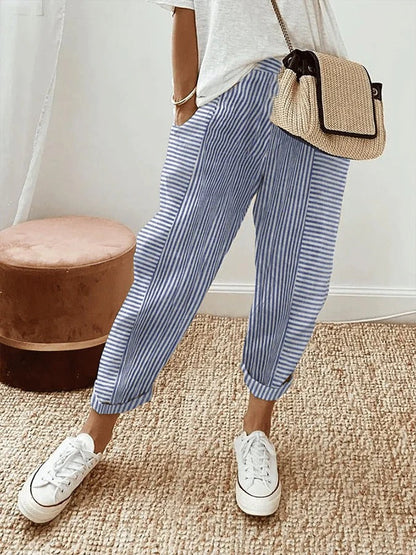 Kelly | Striped Cotton Pants