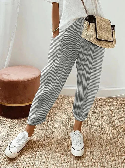 Kelly | Striped Cotton Pants