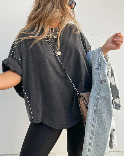 Bella - OVERSIZED T-SHIRT WITH STUDS