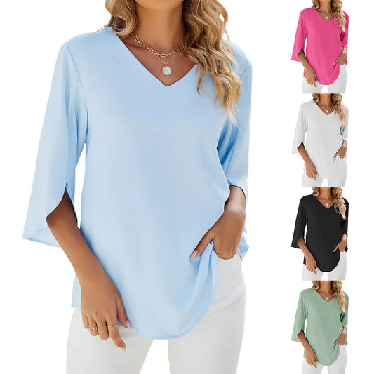 Ciana | Elegant V-Neck Blouse