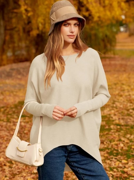 Jessa - Oversized dolman sleeve knitted sweater