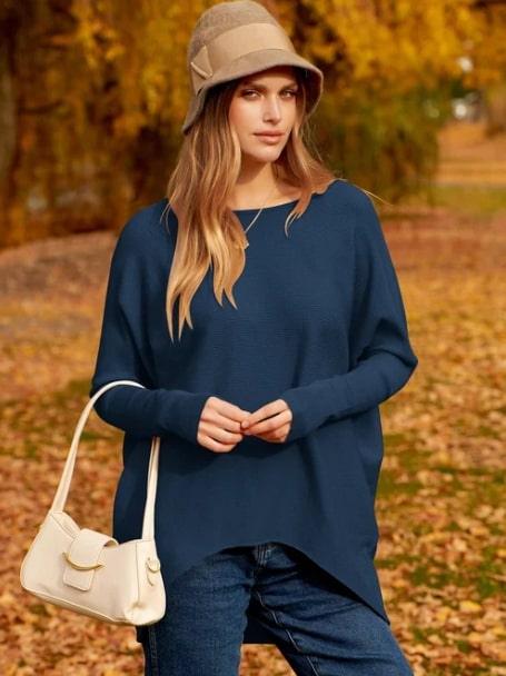 Jessa - Oversized dolman sleeve knitted sweater